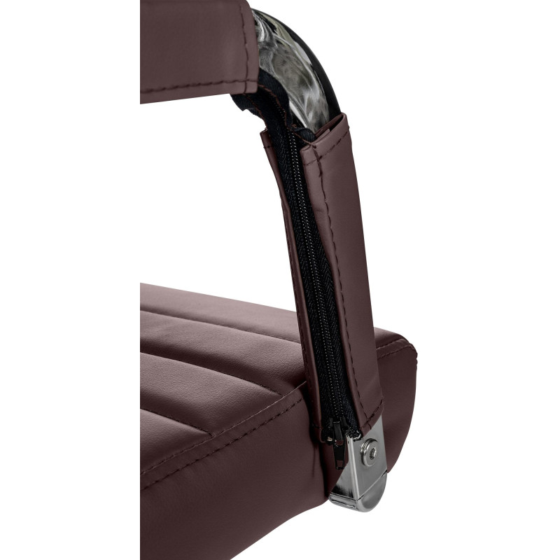 Chaise de bureau Amadora en cuir artificiel brun