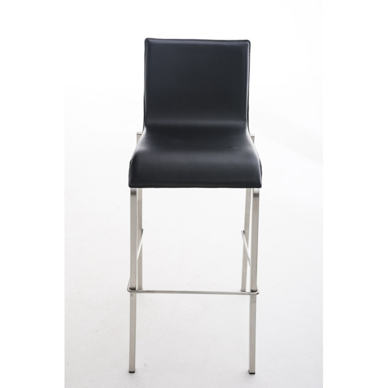 Tabouret de bar Avola cuir plat E78 noir