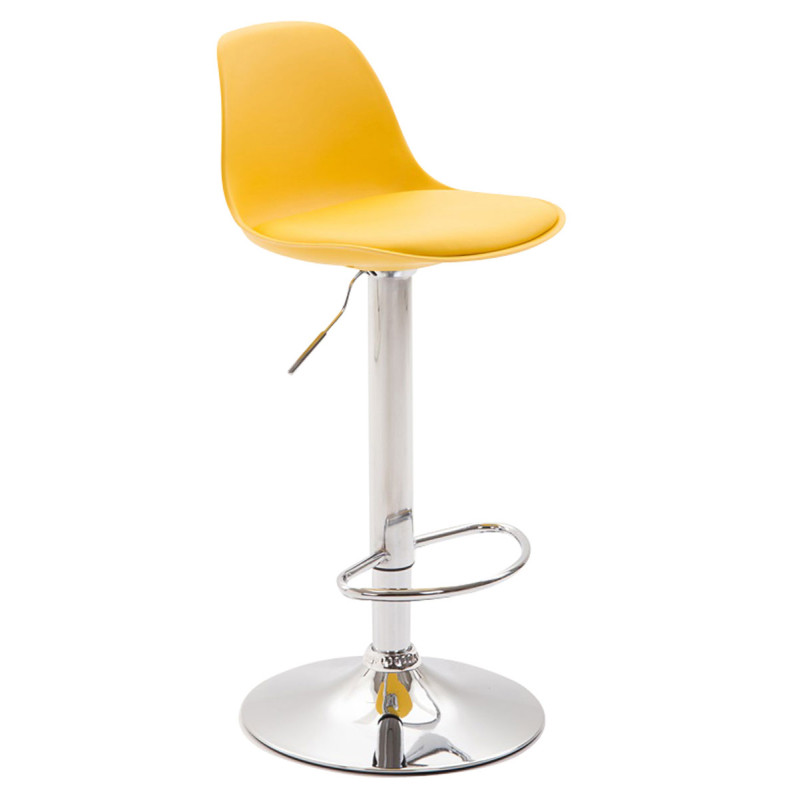 Tabouret de bar Kiel, similicuir, jaune