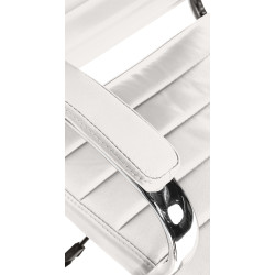 Chaise de bureau Mollis en cuir véritable blanc