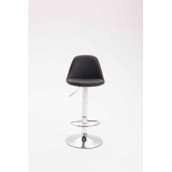 Tabouret de bar Kiel, entièrement recouvert de similicuir noir.