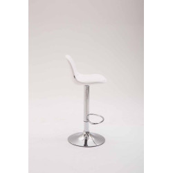 Sgabello da bar Kiel, completamente rivestito, similpelle, bianco
