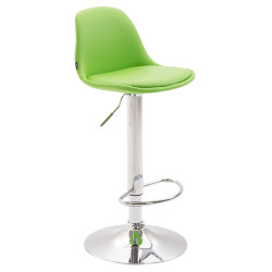 Taburete de bar Kiel, totalmente tapizado, piel sintética verde
