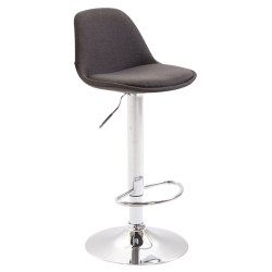 Tabouret de bar Kiel, tissu gris foncé