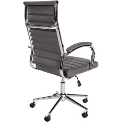 Chaise de bureau Mollis en cuir véritable gris