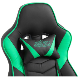 Chaise de bureau Tilos en cuir artificiel noir/vert