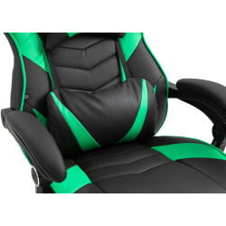 Chaise de bureau Tilos en cuir artificiel noir/vert
