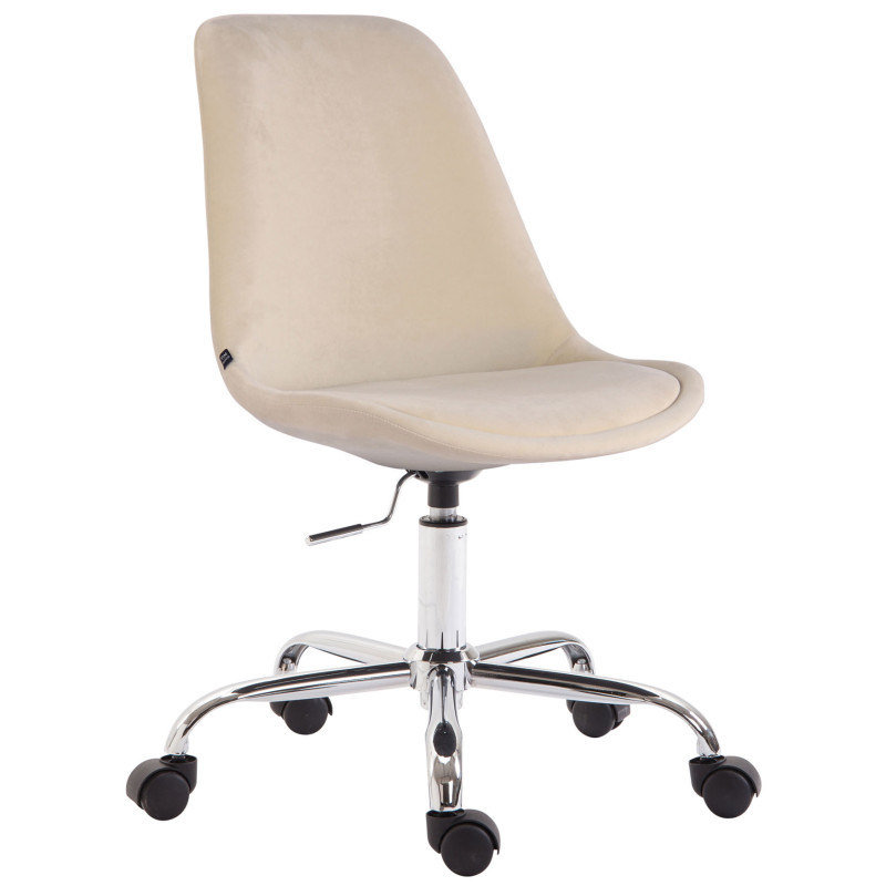 Chaise de bureau en velours Toulouse crème