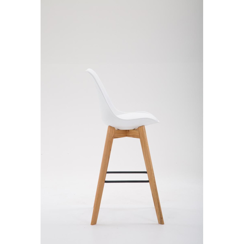 Tabouret de bar Metz, plastique, blanc naturel