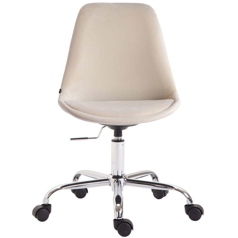 Chaise de bureau en velours Toulouse crème