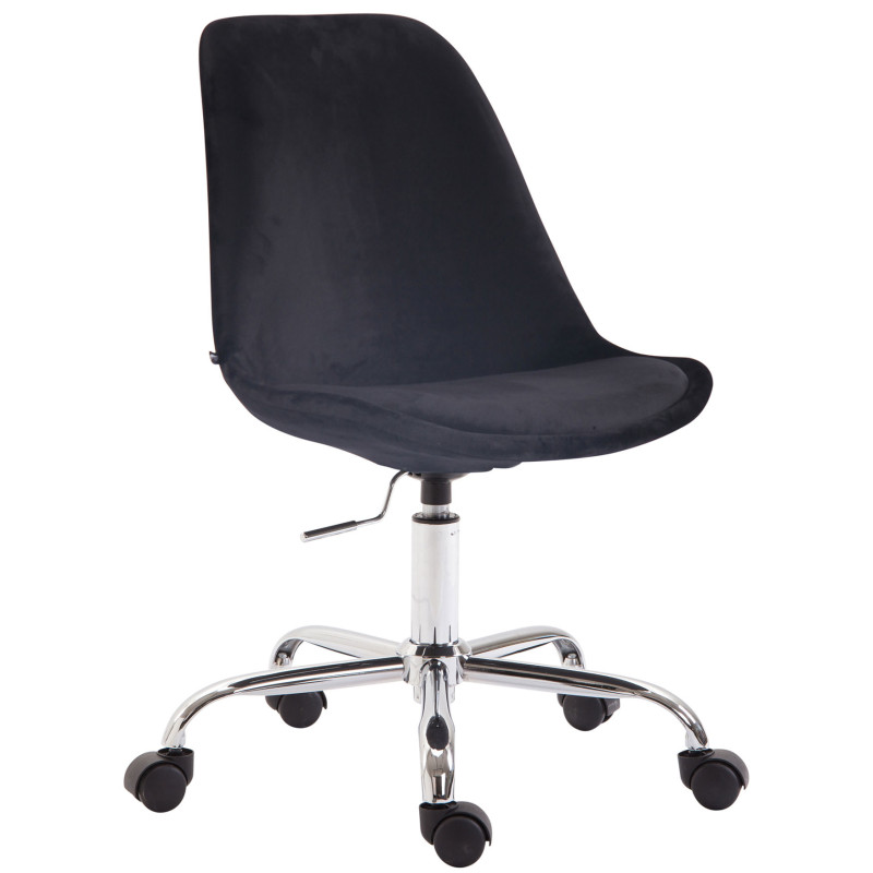 Chaise de bureau en velours Toulouse noir