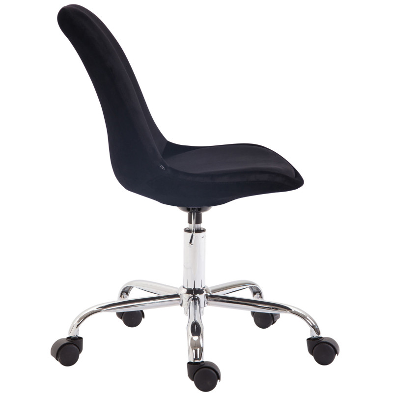 Chaise de bureau en velours Toulouse noir