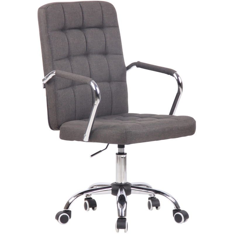 Chaise de bureau en tissu Terni gris foncé