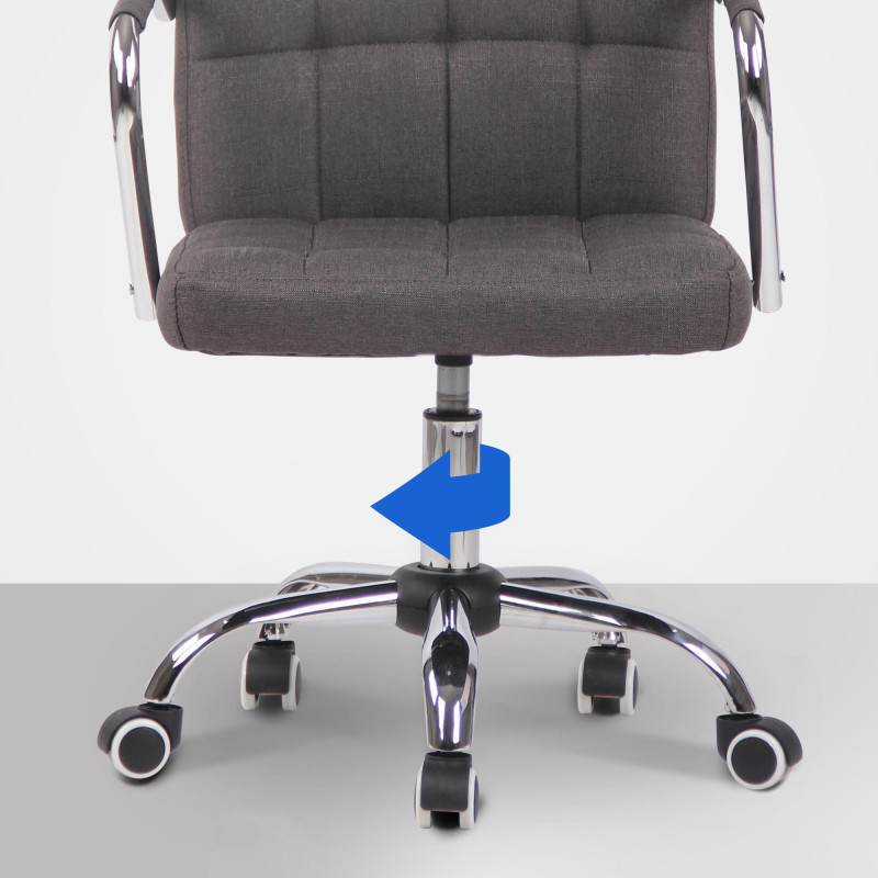 Chaise de bureau en tissu Terni gris foncé