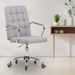 Chaise de bureau en tissu Terni gris