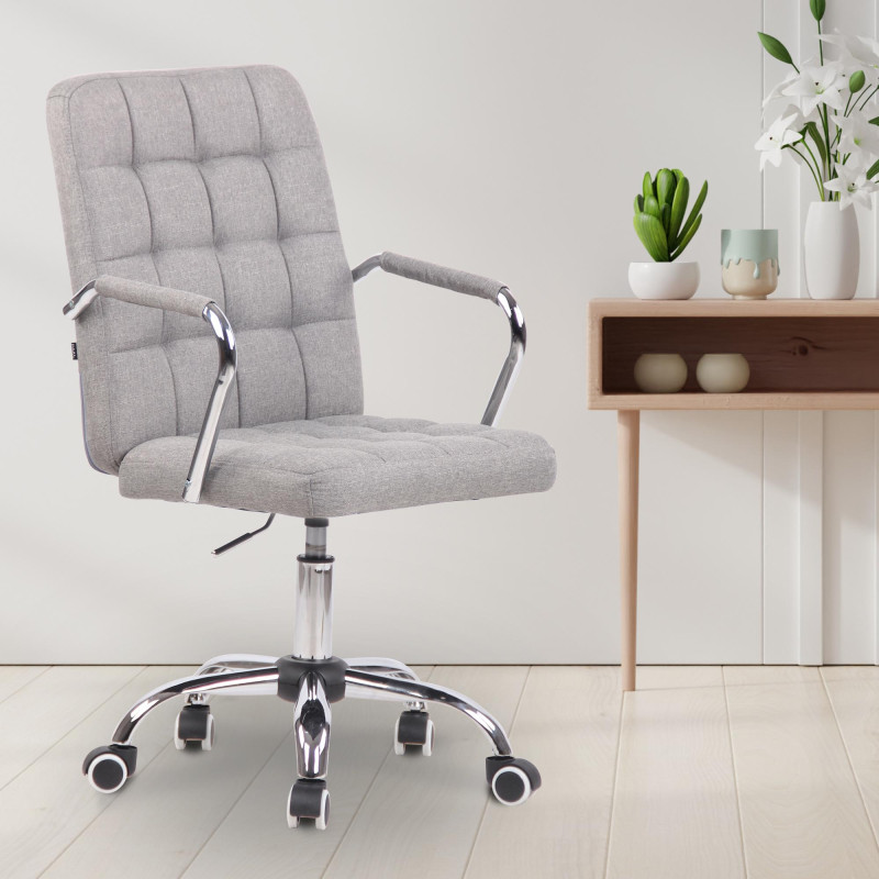Chaise de bureau en tissu Terni gris