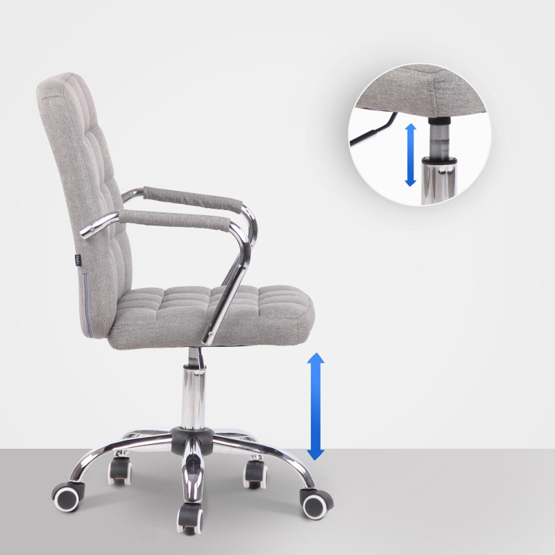 Chaise de bureau en tissu Terni gris
