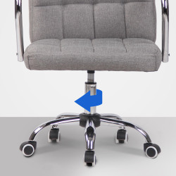 Chaise de bureau en tissu Terni gris