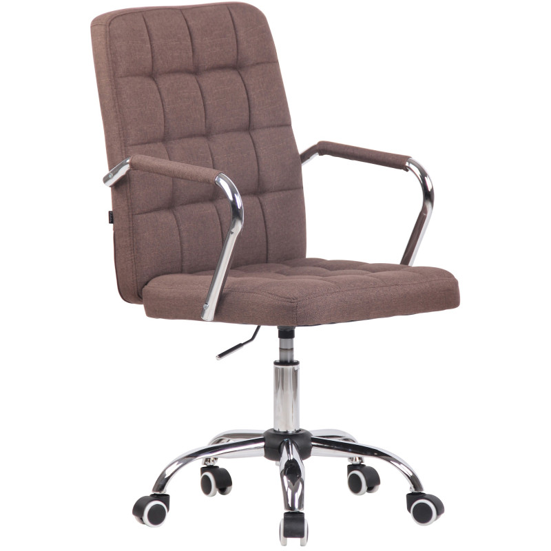 Chaise de bureau en tissu Terni brun