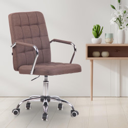 Chaise de bureau en tissu Terni brun