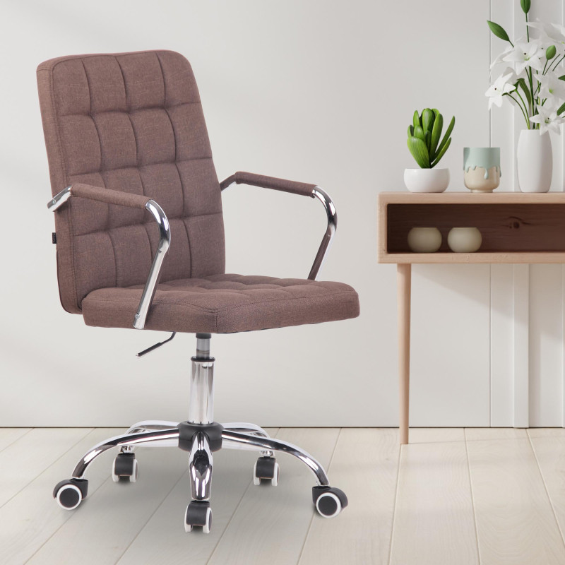 Chaise de bureau en tissu Terni brun