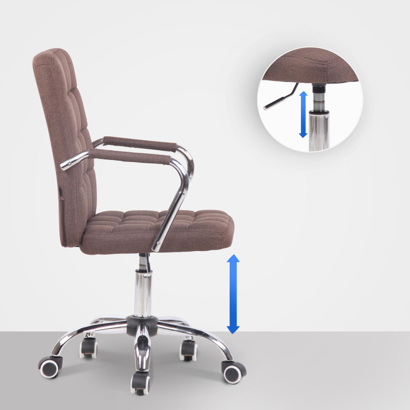 Chaise de bureau en tissu Terni brun