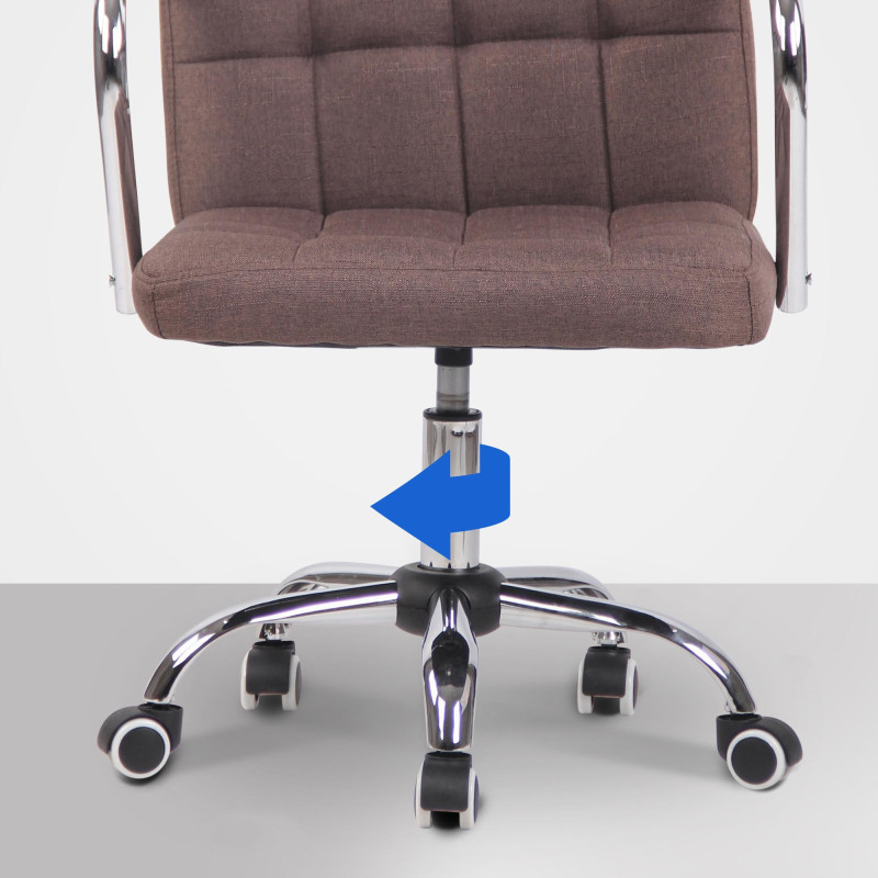 Chaise de bureau en tissu Terni brun