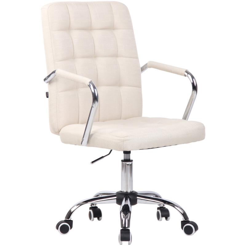 Chaise de bureau en tissu Terni crème