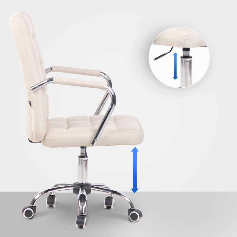 Chaise de bureau en tissu Terni crème