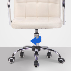 Chaise de bureau en tissu Terni crème