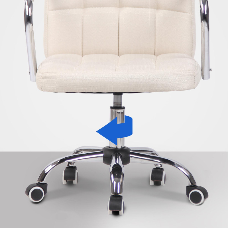 Chaise de bureau en tissu Terni crème