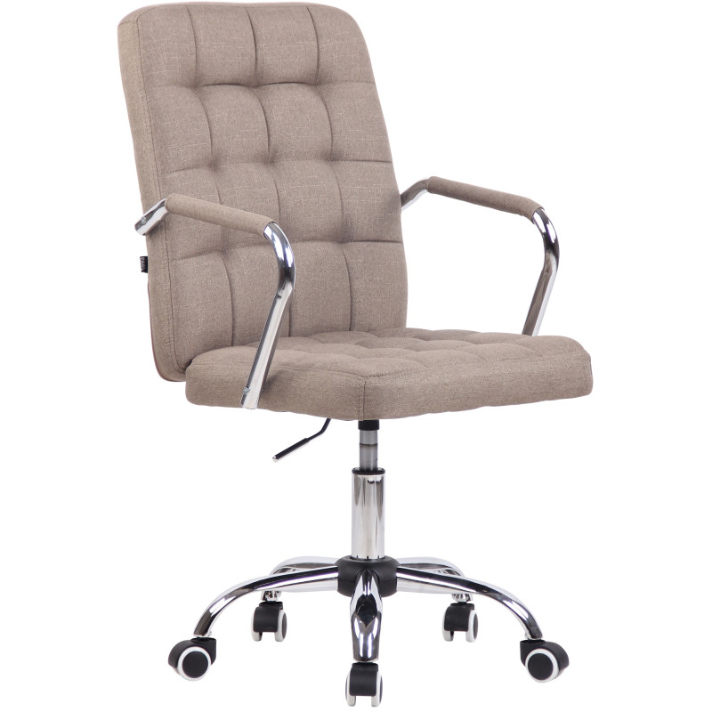 Chaise de bureau en tissu Terni taupe