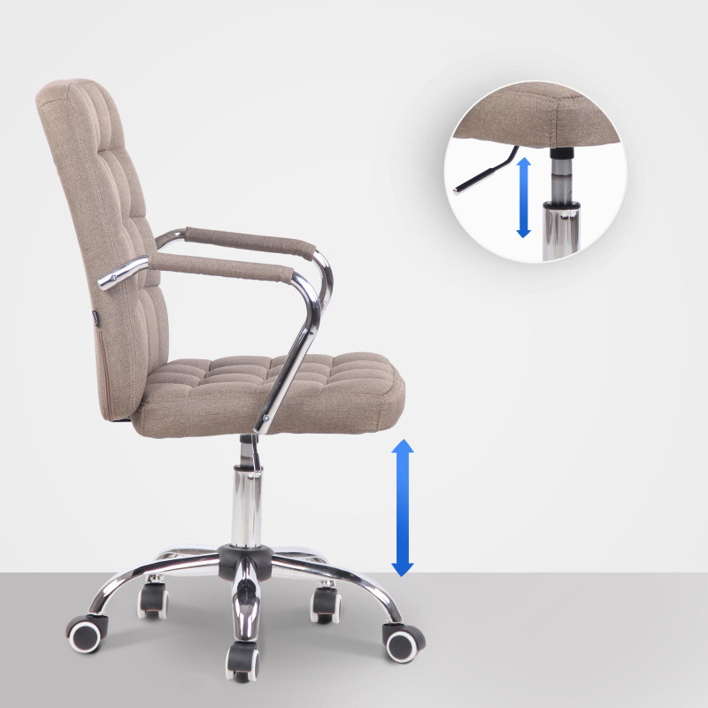 Chaise de bureau en tissu Terni taupe