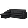 Canapé d'angle réversible convertible 3 places - Simili noir - Contemporain - L 235 x P 85 - 153 cm - ROMAN