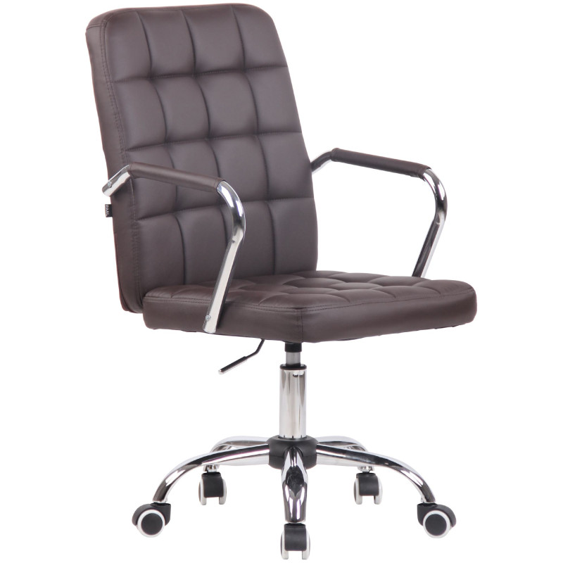 Chaise de bureau Terni en cuir artificiel brun