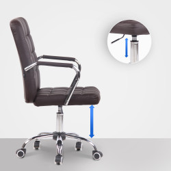 Chaise de bureau Terni en cuir artificiel brun
