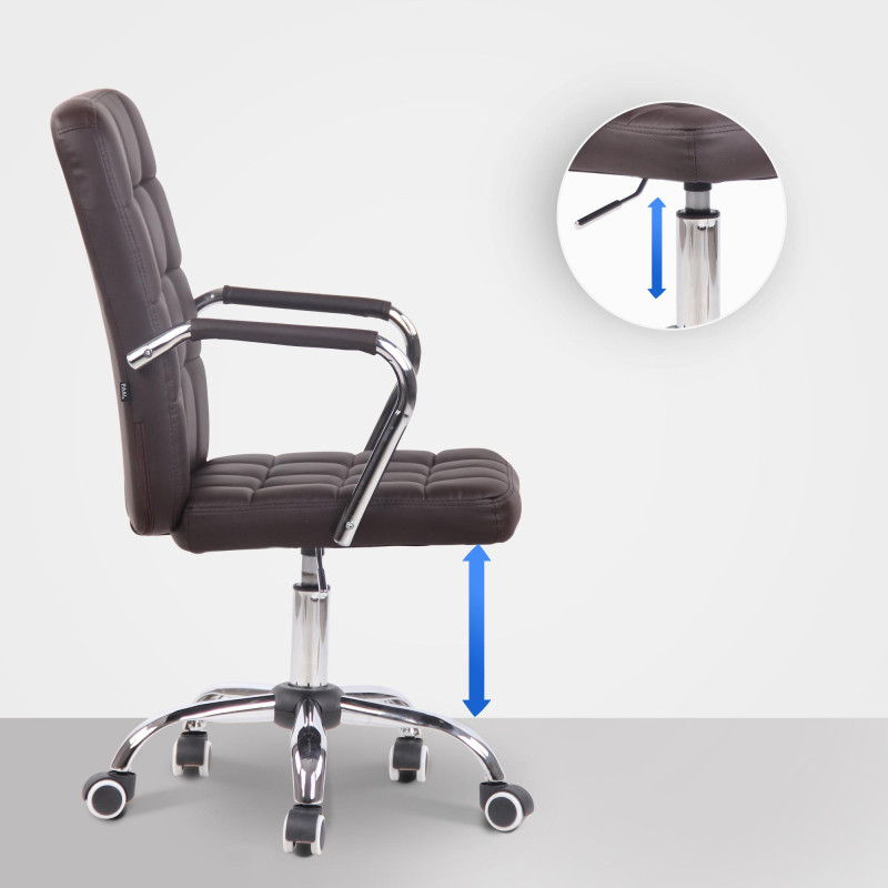 Chaise de bureau Terni en cuir artificiel brun