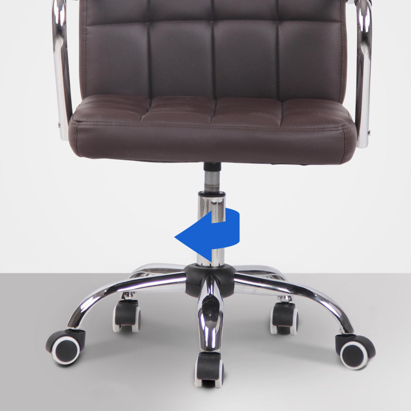 Chaise de bureau Terni en cuir artificiel brun