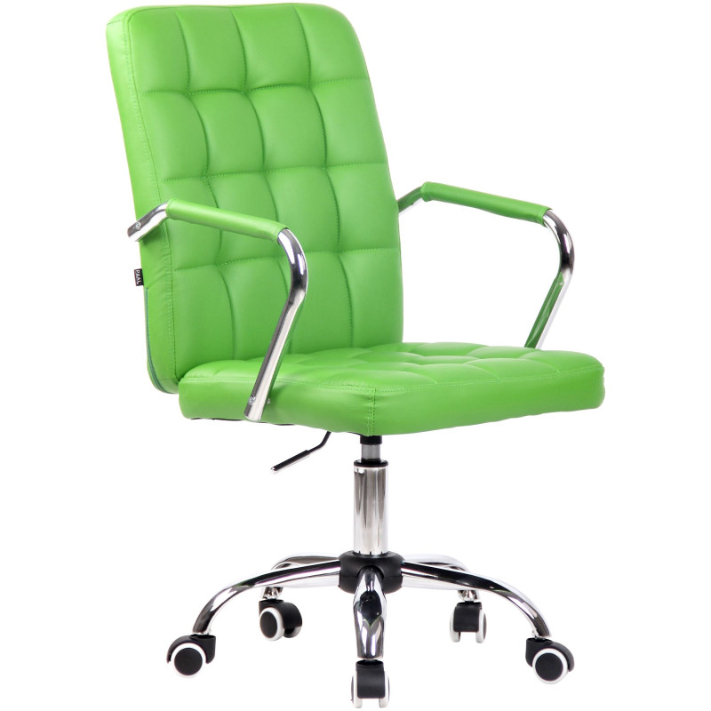 Chaise de bureau Terni en cuir artificiel vert