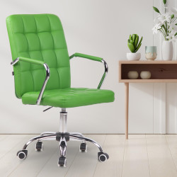 Chaise de bureau Terni en cuir artificiel vert