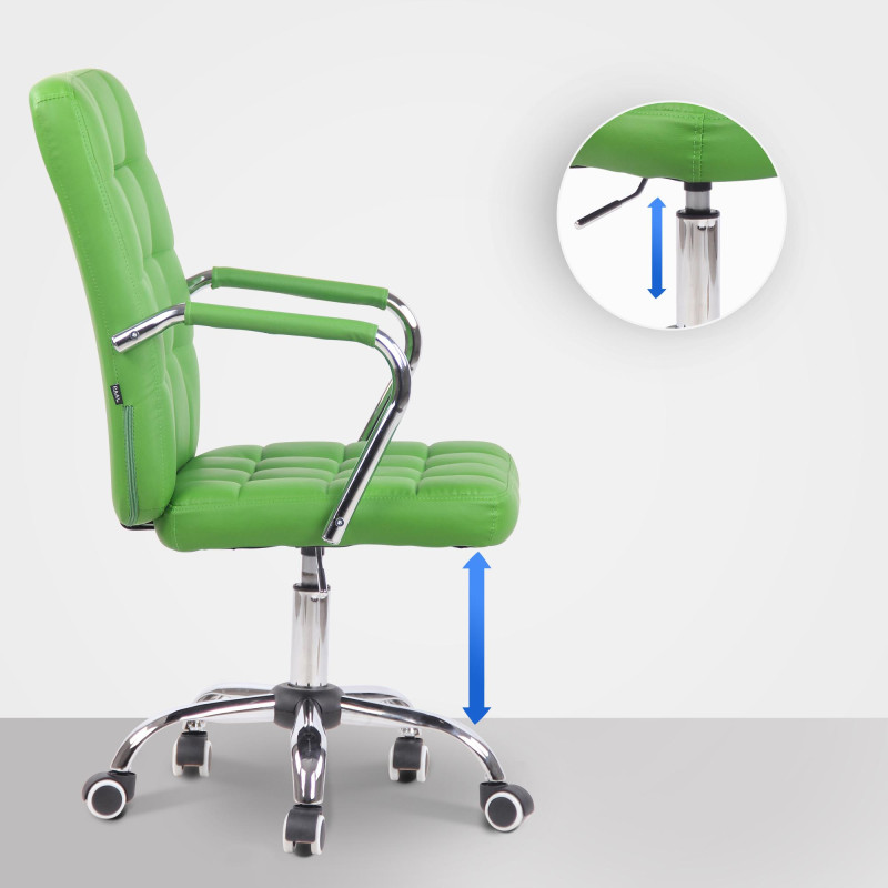 Chaise de bureau Terni en cuir artificiel vert