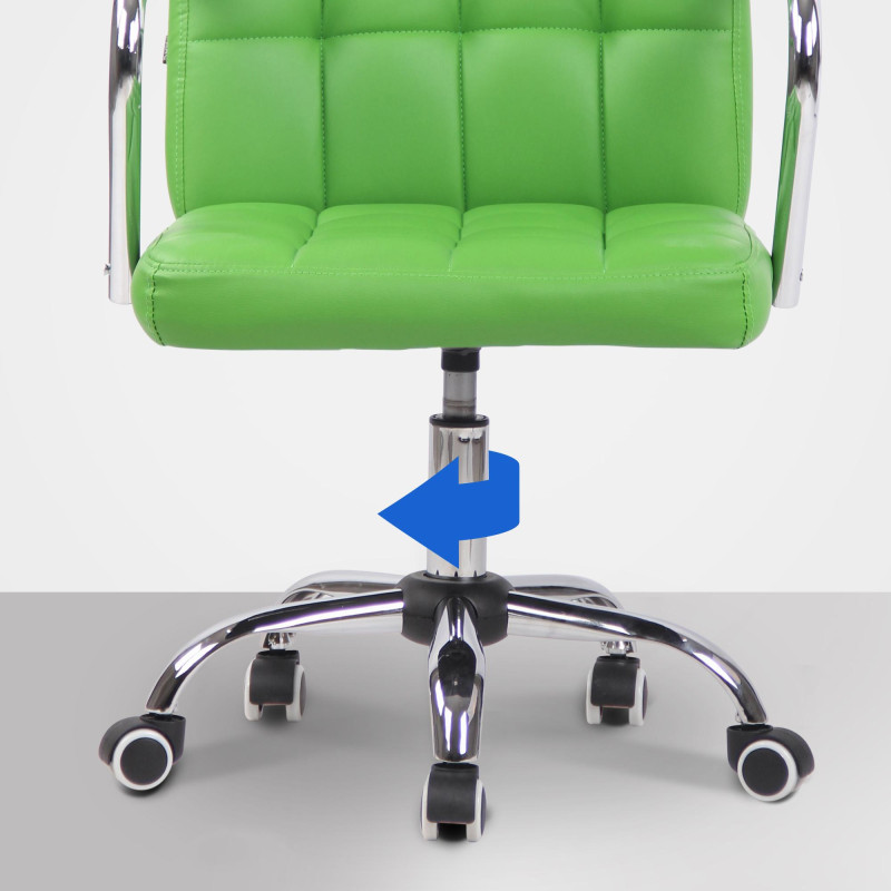 Chaise de bureau Terni en cuir artificiel vert