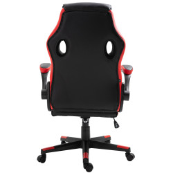 Chaise de bureau Omis en cuir artificiel noir/rouge