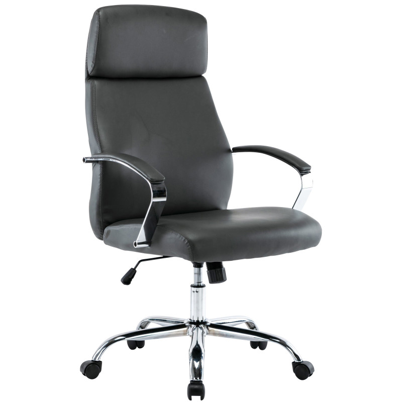 Chaise de bureau Faro XL en cuir artificiel gris