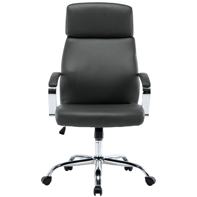 Chaise de bureau Faro XL en cuir artificiel gris