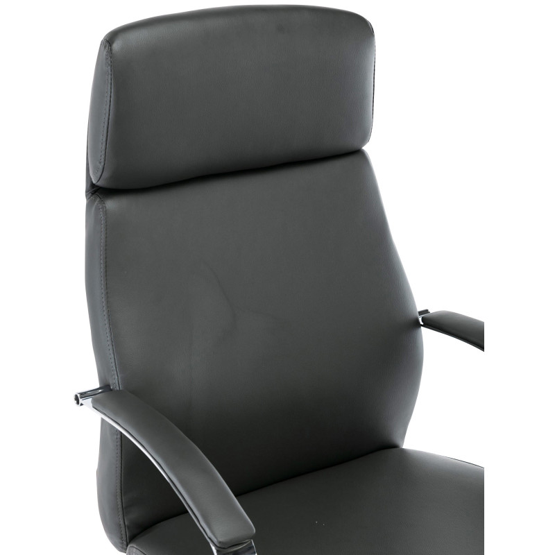 Chaise de bureau Faro XL en cuir artificiel gris