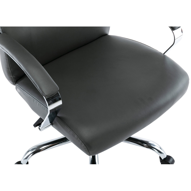 Chaise de bureau Faro XL en cuir artificiel gris