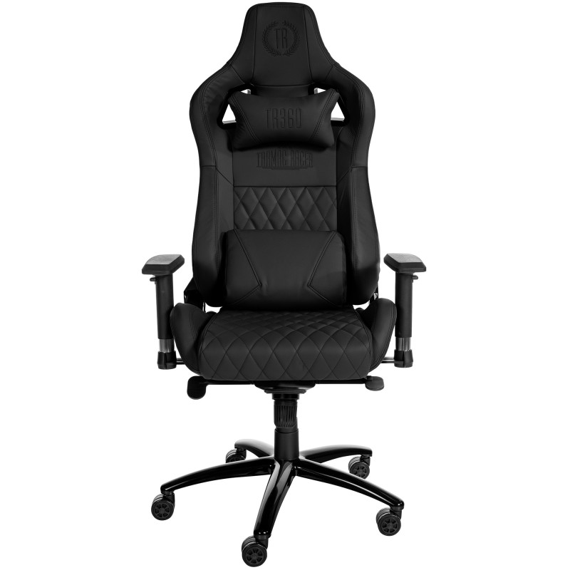 Chaise de bureau Keren en cuir véritable noir