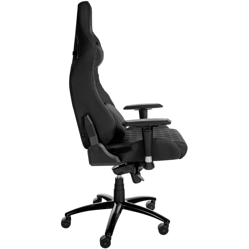 Chaise de bureau Keren en cuir véritable noir