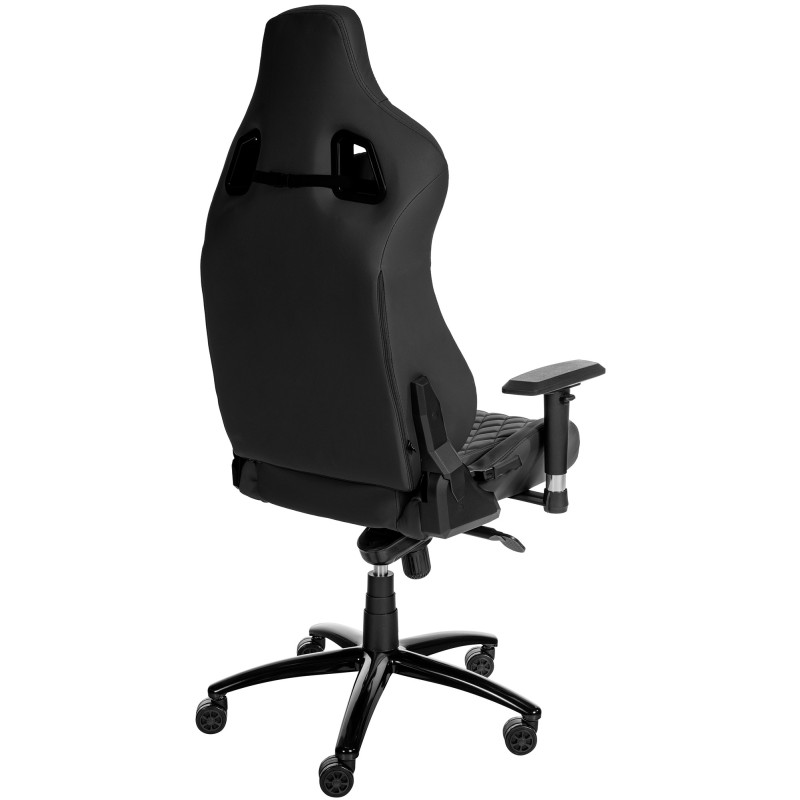 Chaise de bureau Keren en cuir véritable noir